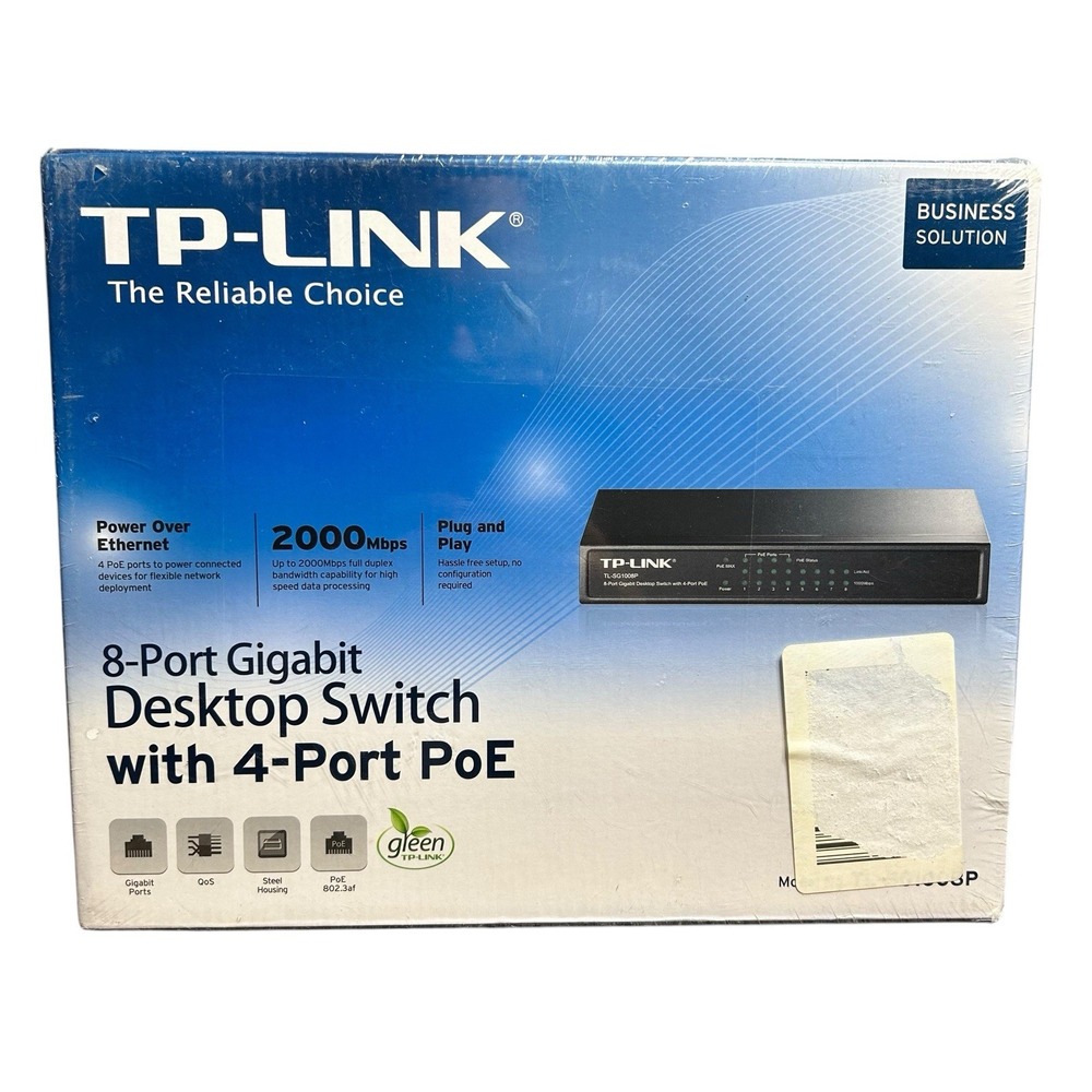 NEW SEALED PACKAGE TP Link TL SG1008P 8 Port Gigabit Desktop Switch with 4-port